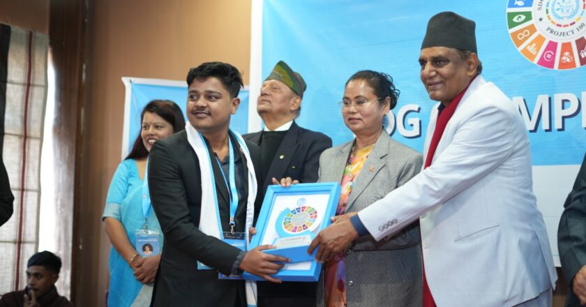 Md. Ashaduzzaman Apel, Bangladesh – Honored at SDG Champion Prize Ceremony 2025Kathmandu, Nepal – December 28, 2025