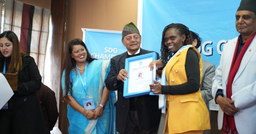 Evalyne Mumbi, Kenya – Honored at SDG Champion Prize Ceremony 2025Kathmandu, Nepal – December 28, 2025