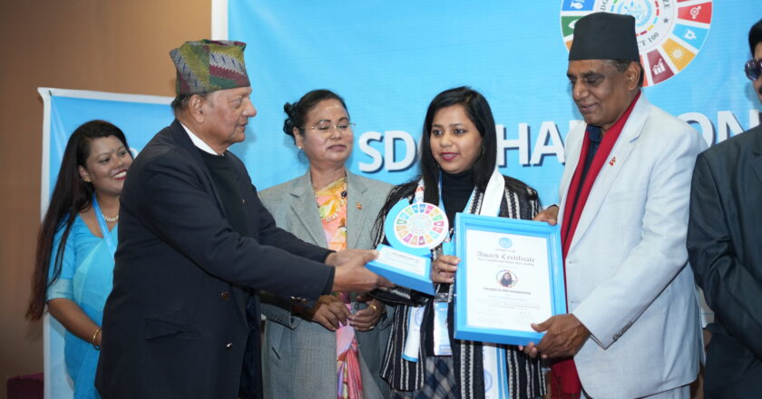Ranjeeta Priyadarshini, India – Honored at SDG Champion Prize Ceremony 2025Kathmandu, Nepal – December 28, 2025